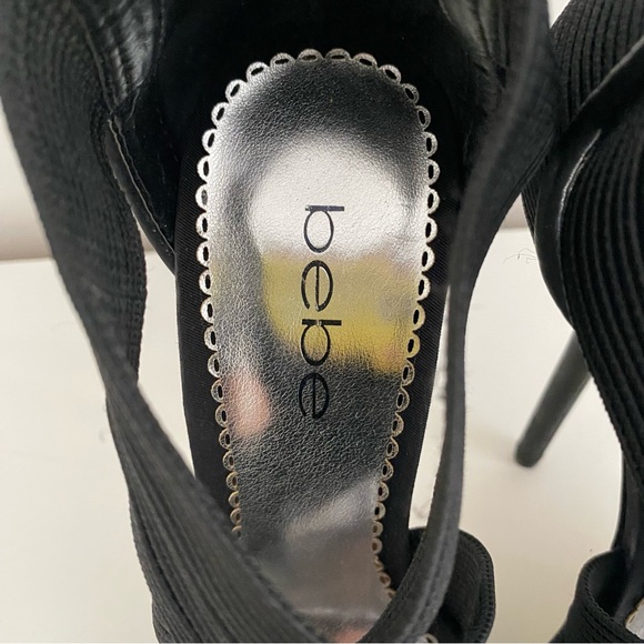 Bebe Elegant Black Platform Heels size 7 - Picture 7 of 9